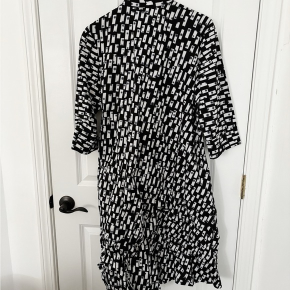 ZURI Bric a Brak Black and White Geometric Dress MEDIUM/LONG - Picture 5 of 9
